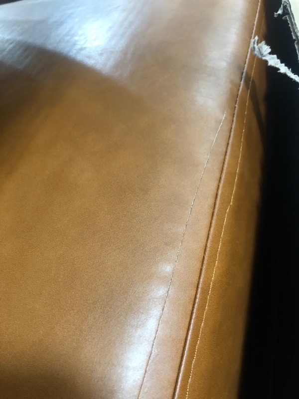 Photo 5 of (DAMAGE)INCOMPLETE Novogratz Brittany Camel Faux Leather Convertible Futon
**MINOR CUTS**