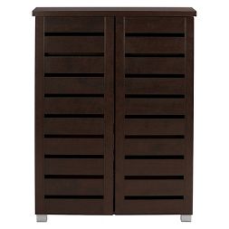 Photo 1 of **INCOMPLETE MISSING BOX 2 AND 3 OF 3 !!  Adalwin Modern and Contemporary 2-Door Wooden Entryway Shoes Storage Cabinet - Dark Brown - Baxton Studio

