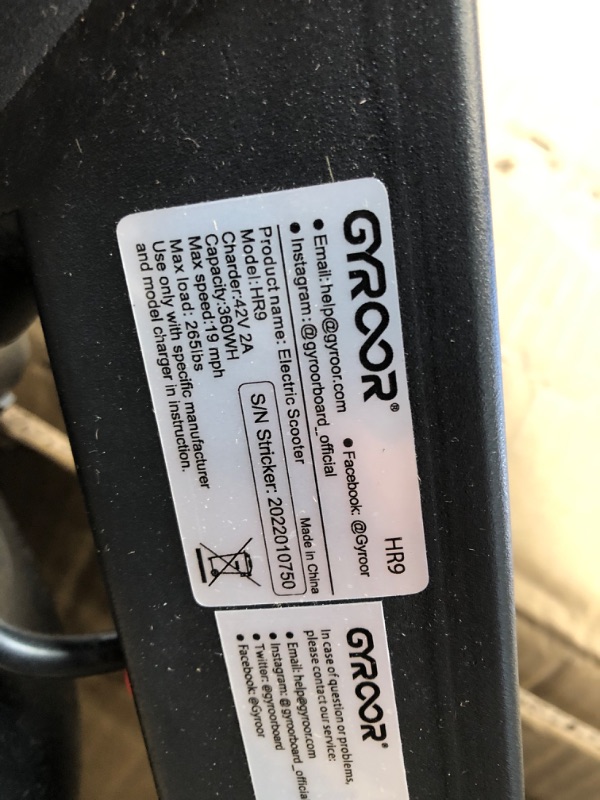 Photo 7 of Gyroor Electric Scooter Adults, Updated 23 Miles Long-Range Battery, 19 Mph with Powerful 380W Motor, 8.5" Pneumatic Tire Folding Electric Scooter for Commuting and Travel with Double Braking System
