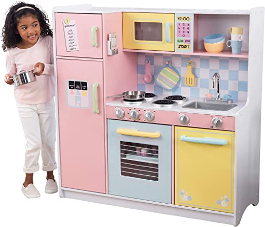 Photo 1 of ***PARTS ONLY*** KidKraft KidKraft Wooden Large Pastel Play Kitchen with Turning Knobs, See-Through Doors and Play Phone, Gift for Ages 3+ 42.30 x 17.60 x 43.00 Inches
