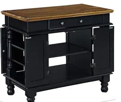 Photo 1 of Americana Black Kitchen Island With Storage box 1 of 2 
by HOMESTYLES