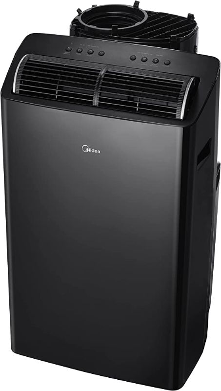 Photo 1 of Midea Duo 14,000 BTU (12,000 BTU SACC) Smart HE Inverter Ultra Quiet Portable Air Conditioner with Heat-Cools Up to 550 Sq. Ft., Works with Alexa/Google Assistant, Includes Remote Control & Window Kit
