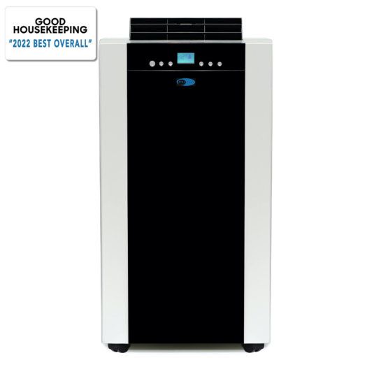 Photo 1 of Whynter ARC-14S 14,000 BTU (9,500 BTU SACC) Dual Hose Portable Air Conditioner, Dehumidifier, Fan with Activated Carbon Filter plus Storage bag for Rooms up to 500 sq ft, Platinum And Black
