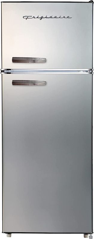 Photo 1 of ***PARTS ONLY*** Frigidaire EFR753-PLATINUM EFR753, 2 Door Apartment Size Refrigerator with Freezer, Retro Chrome Handle, cu ft, Platinum Series, Stainless Steel, 7.5, Silver
