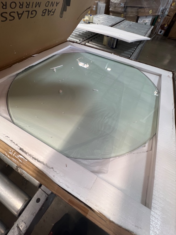 Photo 2 of 35" Inch Round Glass Table Top - Tempered - 1/4" Inch Thick- Flat Polished
