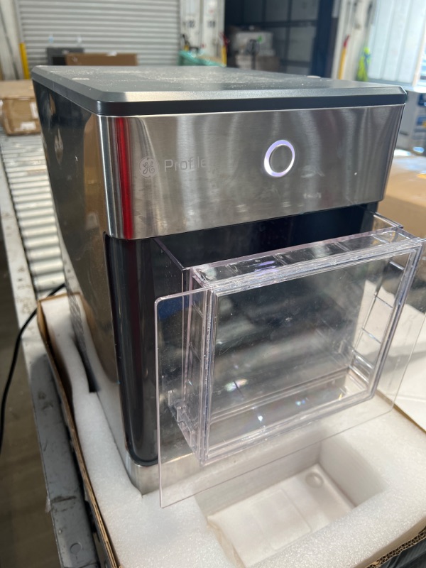 Photo 2 of GE Profile Opal | Countertop Nugget Ice Maker with Side Tank | Portable Ice Machine Makes up to 24 lbs. of Ice Per Day | Stainless Steel Finish
