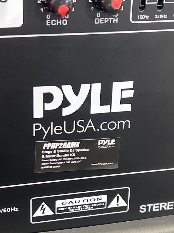 Photo 6 of PA Speaker DJ Mixer Bundle - 300 W Portable Wireless Bluetooth Sound System w/ USB SD XLR 1/4" RCA Inputs - Dual Speaker, Mixer, Microphone, Stand, Cable - Home/Outdoor Party - Pyle PPHP28AMX,Black

