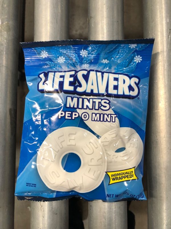 Photo 1 of 12-pack Expires 10-2022 
 Lifesavers Pep O Mint Hard Candy Bag - 6.25oz