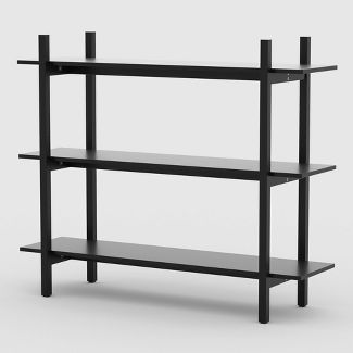 Photo 1 of 39" Emery 3 Tier Shelf Bookshelf Black - RST Brands

