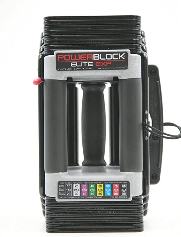 Photo 1 of 1 DUMBBELL ONLY **PowerBlock Elite EXP Adjustable Dumbbells, Sold in Pairs, Stage 1, 5-50 lb. Dumbbells, Durable Steel Build, Innovative Workout Equipment, All-in-One Dumbbell, Expandable with Expansion Kits
