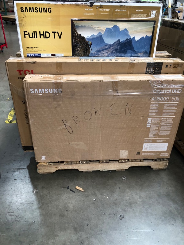 Photo 2 of PALLET OF 11 DAMAGED TVS AND MONITORS, NO REFUND OR RETURNS.