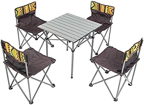 Photo 1 of **BLACK CHAIRS AND TABLE **5 Piece Folding Travel Camping Table 4 Chairs Outdoors Seating Set with Carry Bag
