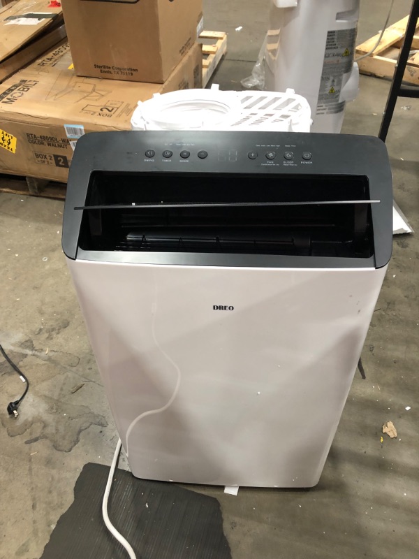 Photo 6 of ***MISSING ACCESORIES*** Dreo TwinCool 12000 BTU Smart Inverter Portable Air Conditioner with Dual Hose, 42dB Quiet,Powerful Cooling, Up to 450 Sq Ft, Remote Control, Dehumidify, 24H Timer, Window Mount Kit, White, DR-HAC001
