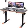 Photo 1 of Electric Height Adjustable Standing Desk - Dual Motor Sit Stand Desk - Ergonomic Home Office Desks with Memory Controller (48 x 24 Gray Desktop + Black Frame).
