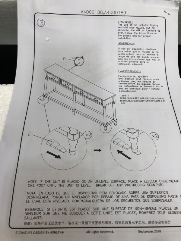 Photo 2 of A4000189 Ashley Furniture Console Sofa Table.