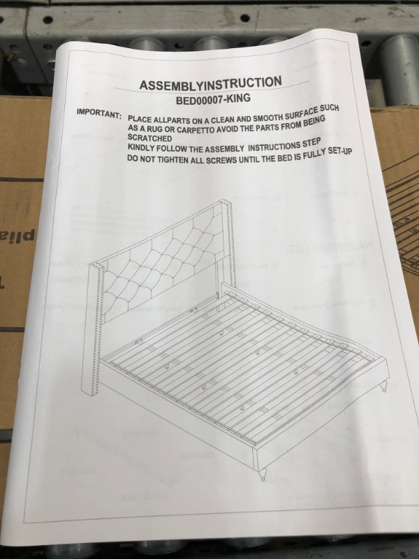 Photo 6 of **INCOMPLETE** King Size Bed (Side Rail + FB). Box 2 out of 2.