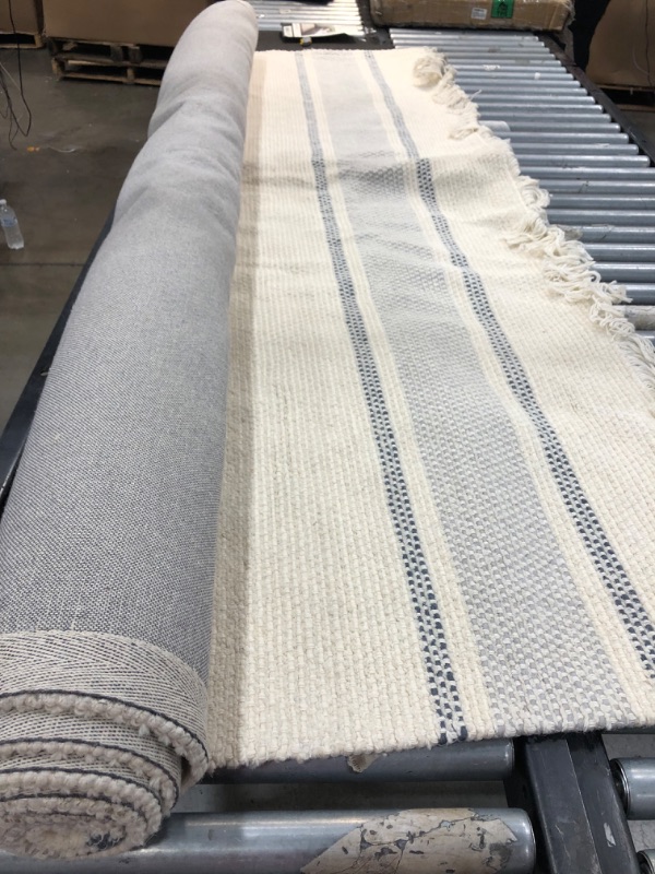 Photo 2 of 7' X 10' Tri-Striped Area Rug Railroad Gray/Jet Gray/Sour Cream - Hearth & Hand with Magnolia
