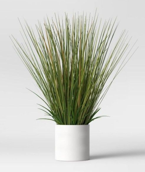 Photo 1 of 25" x 15" Artificial Onion Grass Arrangement in Ceramic Pot - Project 62™

