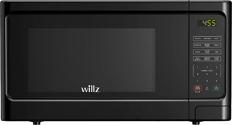 Photo 1 of ***PARTS ONLY*** Willz WLCMS311BK-10 Countertop Microwave Oven, 1.1 Cu.Ft/1000W Microwave Oven, 6 Cooking Programs LED Lighting Push Button, Express Cook, Child Lock, Black
