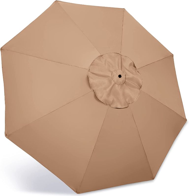 Photo 1 of ABCCANOPY 10ft Outdoor Umbrella Replacement Top Suit 8 Ribs (Khaki)
