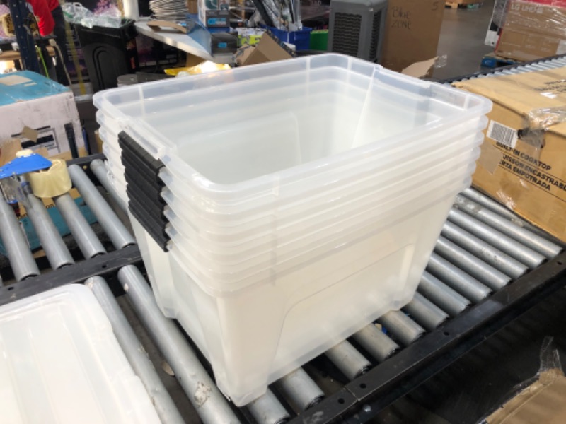 Photo 2 of -READ COMMENTS-
IRIS USA 54 Qt Clear Plastic Storage Box with Latches 6 Pack
