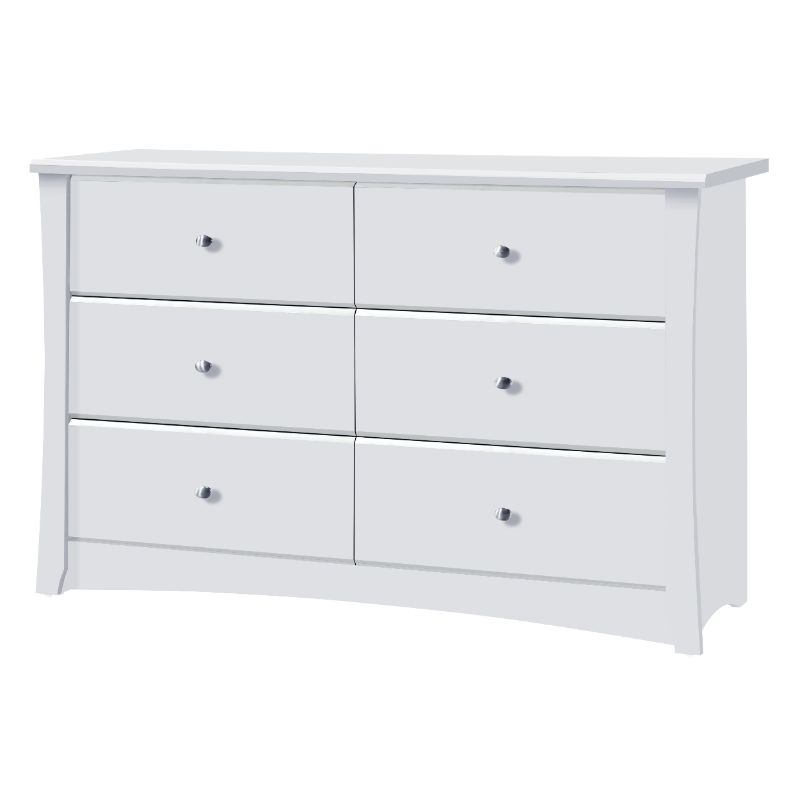 Photo 1 of **WOOD ONLY-MISSING PARTS **
Storkcraft Crescent 6 Drawer Dresser, White
