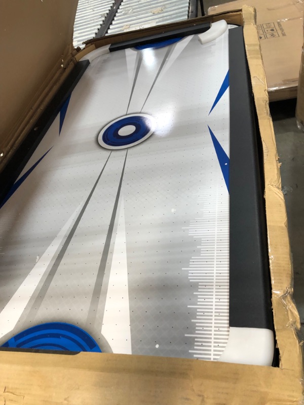 Photo 3 of **MINOR DAMAGE**
Hathaway Vega 5-ft LED Arcade Air Hockey Table with Electronic Scorer, LED Pucks and LED Strikers, Indoor Family Recreation Game Room,Blue / Black
