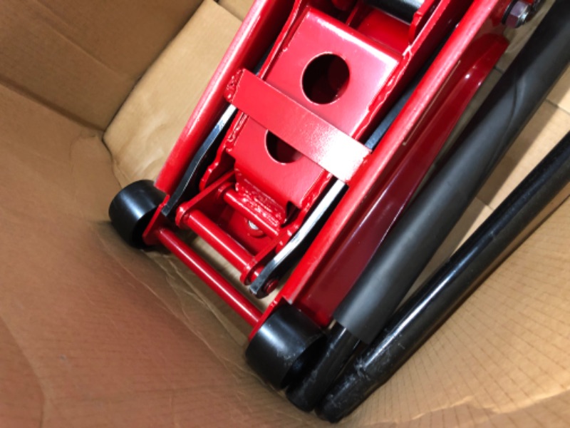 Photo 1 of **USED**
BIG RED AT84007R Torin Hydraulic Low Profile Service/Floor Jack with Dual Piston Quick Lift Pump, 4 Ton (8,000 lb) Capacity, Red

