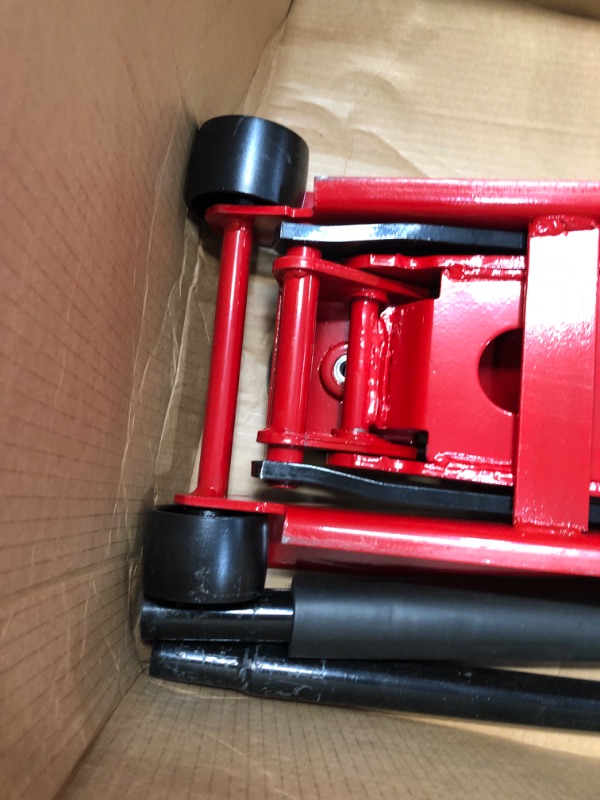 Photo 1 of **USED**
BIG RED AT84007R Torin Hydraulic Low Profile Service/Floor Jack with Dual Piston Quick Lift Pump, 4 Ton (8,000 lb) Capacity, Red
