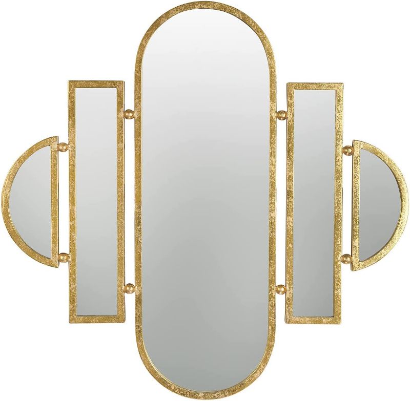 Photo 1 of Creative Co-Op Art Deco 5-Part Wall Gold Finish Mirror
