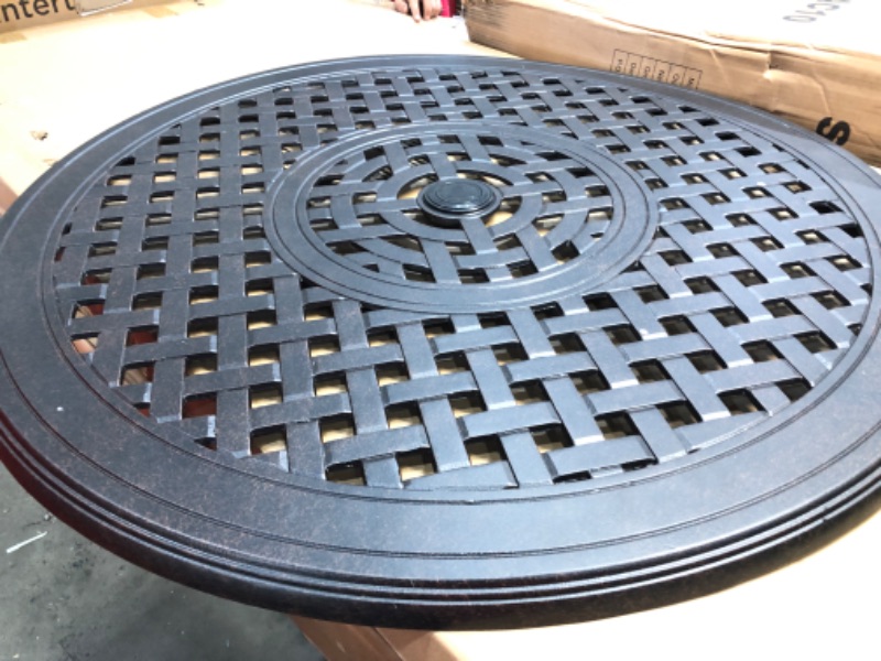 Photo 1 of 36 ' INCH ROUND CAST ALUMINUM BRONZE PATIO END TABLE 