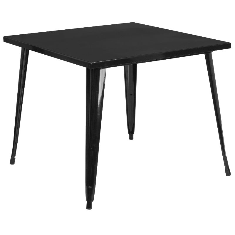 Photo 1 of -MINOR MARKS-
CH51050 Collection CH-51050-29-BK-GG 35" Indoor-Outdoor Bar Height Table with Smooth Square Top Industrial Style Protective Rubber Floor Glides and
