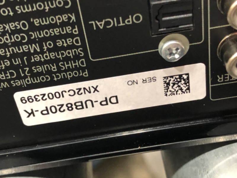 Photo 2 of -TESTED-
Panasonic DP-UB820-K HDR 4K UHD Network Blu-ray Player
