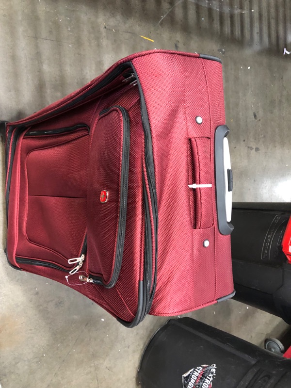 Photo 4 of *USED-NEEDS CLEANING*
 Sion Softside Expandable Luggage, Burgandy, Checked-Medium 25-Inch
