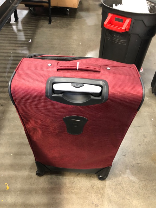 Photo 3 of *USED-NEEDS CLEANING*
 Sion Softside Expandable Luggage, Burgandy, Checked-Medium 25-Inch
