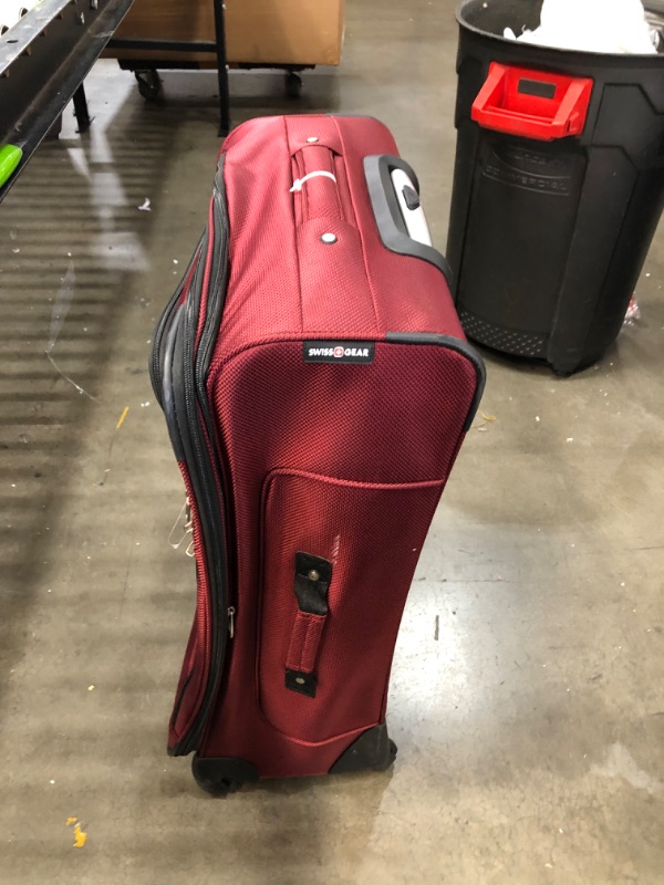 Photo 2 of *USED-NEEDS CLEANING*
 Sion Softside Expandable Luggage, Burgandy, Checked-Medium 25-Inch
