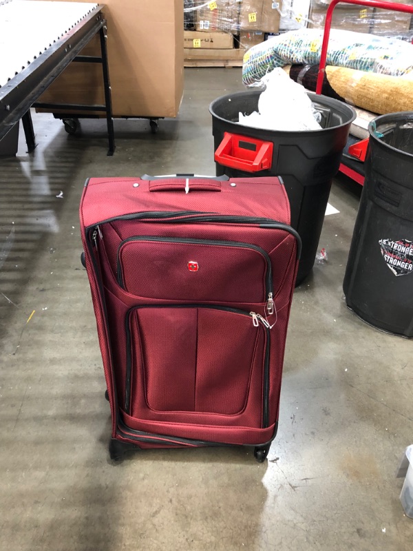Photo 5 of *USED-NEEDS CLEANING*
 Sion Softside Expandable Luggage, Burgandy, Checked-Medium 25-Inch
