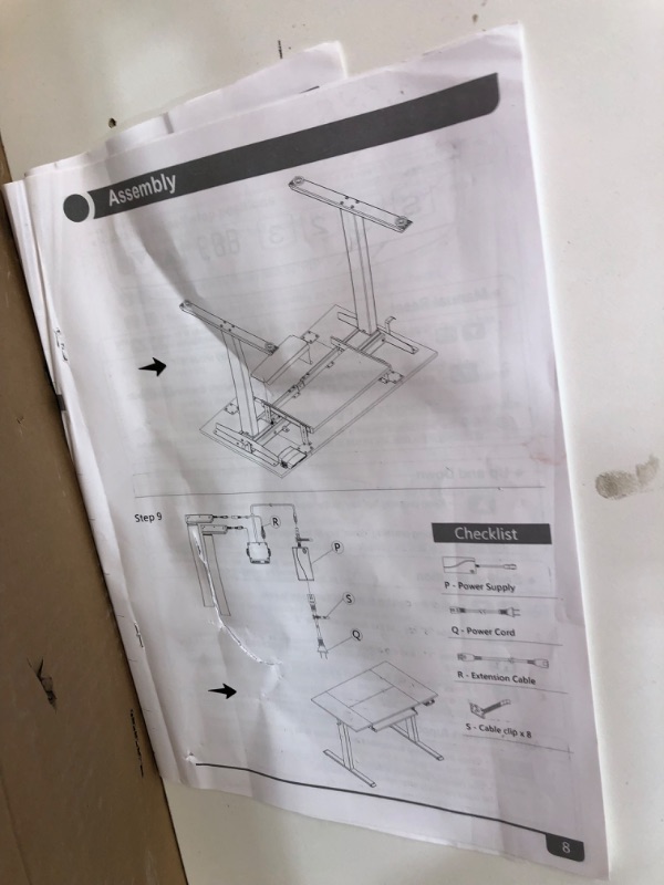 Photo 4 of -USED- LOOSE HARDARE- PARTS ONLY 
FEZIBO Dual Motor Height Adjustable Standing Desk Legs, Electric Desk Frame for 43 Inches to 59 Inches Desk Tops, Home Office Sit Stand Desk Base, White (Frame Only)
