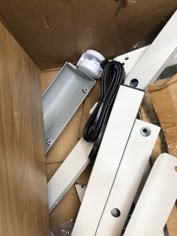 Photo 3 of -USED- LOOSE HARDARE- PARTS ONLY 
FEZIBO Dual Motor Height Adjustable Standing Desk Legs, Electric Desk Frame for 43 Inches to 59 Inches Desk Tops, Home Office Sit Stand Desk Base, White (Frame Only)

