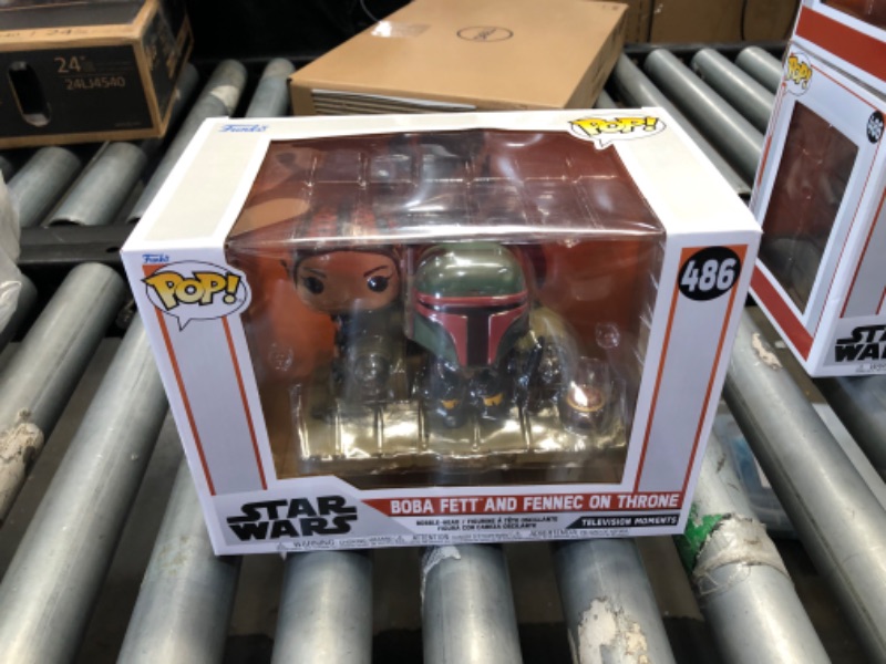 Photo 2 of **box damage**
Star Wars the Mandalorian Pop! Vinyl - Boba Fett and Fennec on Throne
