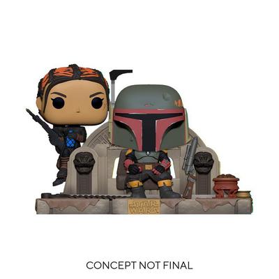 Photo 1 of **box damage**
Star Wars the Mandalorian Pop! Vinyl - Boba Fett and Fennec on Throne
