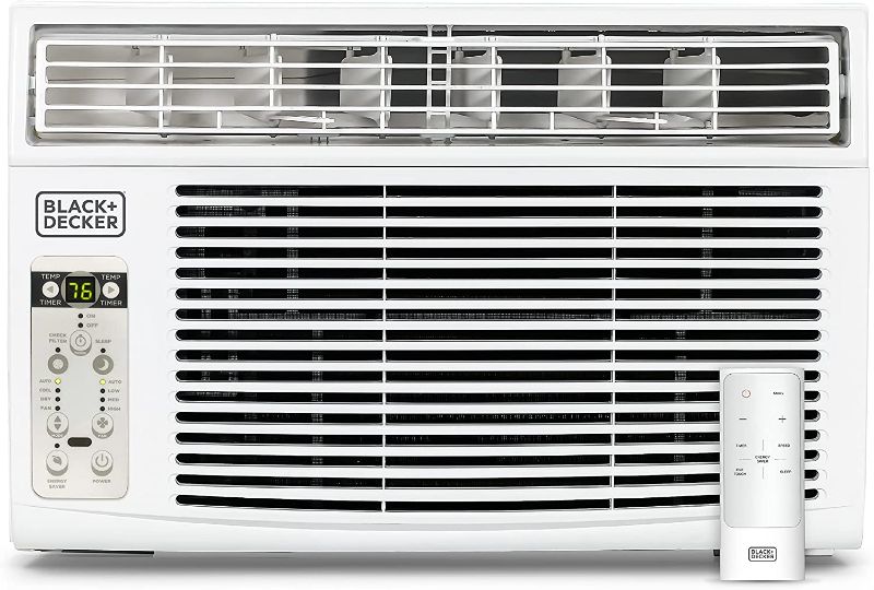 Photo 1 of ***PARTS ONLY*** BLACK+DECKER BD08WT6 Window Air Conditioner with Remote Control , 8000 BTU, Cools Up to 350 Square Feet Energy Efficient, White
- Missing/loose hardware // Minor cosmetic damaged 

