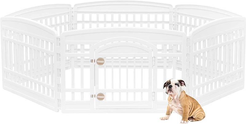 Photo 1 of 6 panel dog gate white each panel 33 1/2 in approximately 