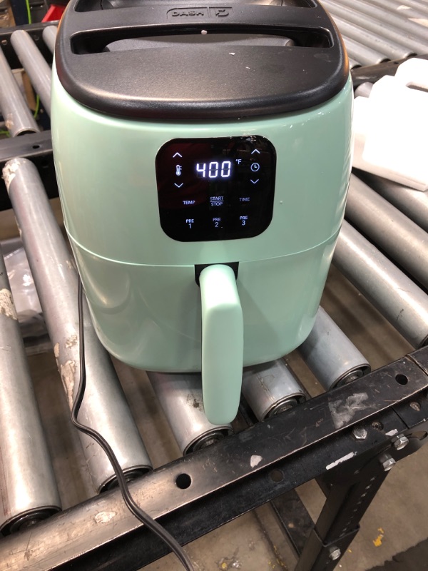 Photo 2 of DASH Tasti-Crisp™ Digital Air Fryer with AirCrisp® Technology, Custom Presets, Temperature Control, and Auto Shut Off Feature, 2.6 Quart - Aqua
