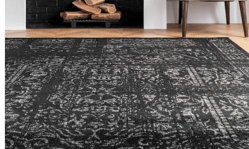 Photo 1 of -USED NEEDS CLEANING-
Arlena Distressed Persian Medallion Black 5 ft. x 8 ft. Area Rug
