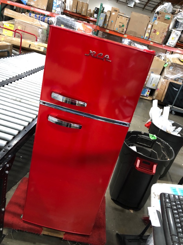 Photo 2 of **USED**
RCA RFR786-RED 2 Door Apartment Size Refrigerator with Freezer, 7.5 cu. ft, Retro Red
