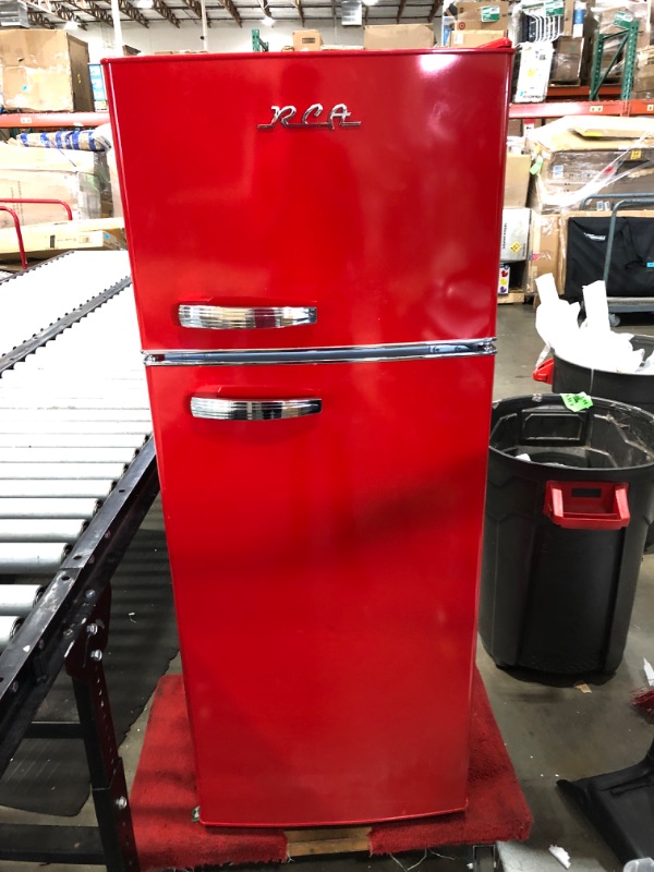 Photo 8 of **USED**
RCA RFR786-RED 2 Door Apartment Size Refrigerator with Freezer, 7.5 cu. ft, Retro Red

