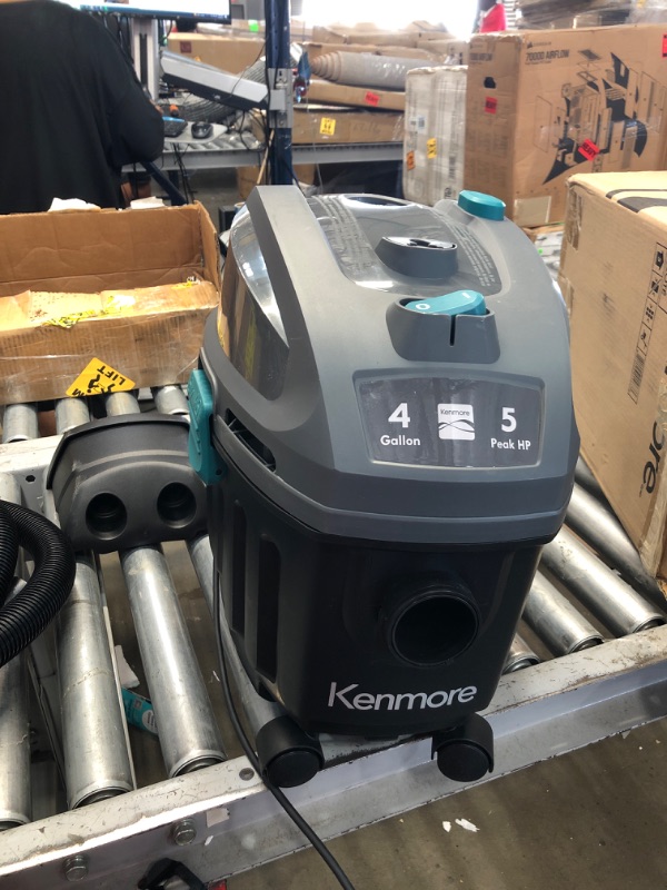 Photo 2 of Kenmore KW3050 Wet Dry Canister Vac 4 Gallon 5 Peak HP 2-Stage Motor Shop Vacuum Cleaner with Washable HEPA Filter & Dust Bags for Hard Floor & Carpet
