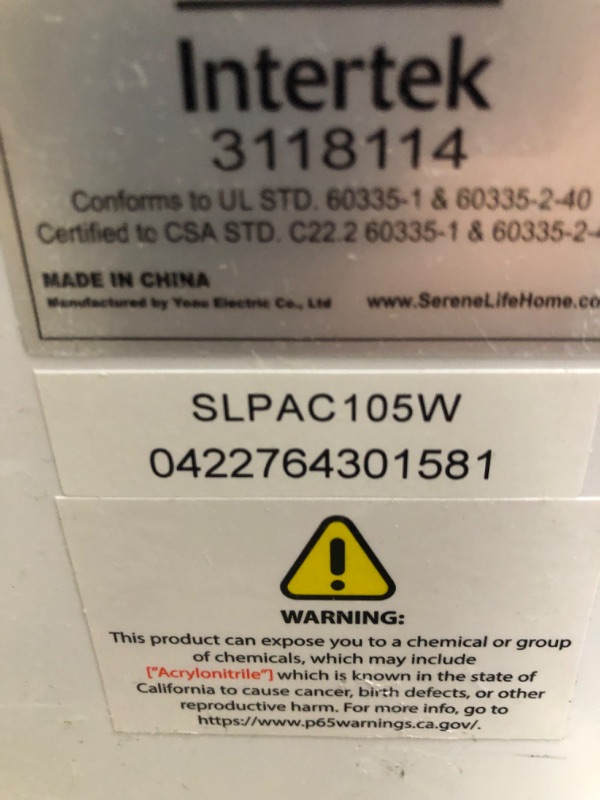 Photo 6 of SereneLife SLPAC105W - Portable Air Conditioner - Compact Home A/C Cooling Unit with Built-in Dehumidifier & Fan Modes, Includes Window Mount Kit (10,000 BTU)
