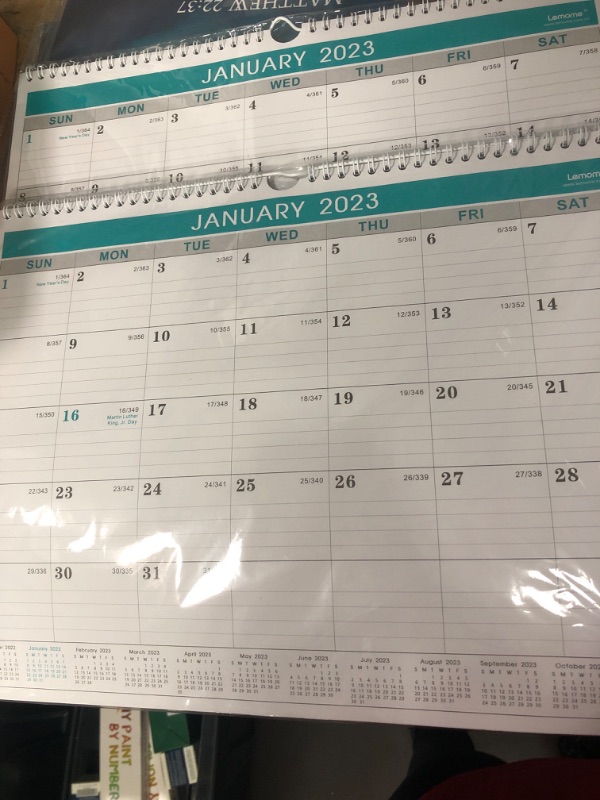 Photo 2 of Calendar 2023 - 12 Monthly Wall Calendar 2023 from January 2023 to December 2023, 2023 Calendar with Julian Date, 14.75 x 11.5 Inches, Thick Paper for Organizing
SET OF 2